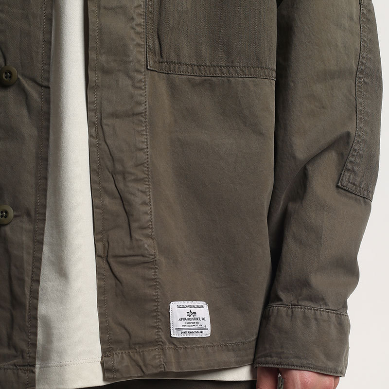 мужская зеленая куртка Alpha Industries Contrast Shirt Jacket MJC53003C1OG1107grn - цена, описание, фото 4
